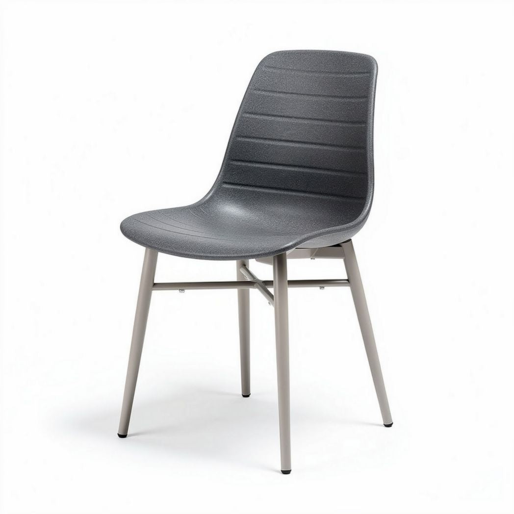 Plastic dining chair with metal legs in gray 45 x 50 x 85cm
