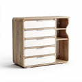wooden dresser with five drawers and open shelf unit 70 x 40 x 80cm