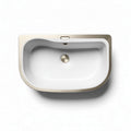 Ceramic bathroom sink with overflow and brushed nickel faucet finish 60 x 40 x 15cm