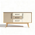 Wooden storage cabinet with three drawers and two-tone finish 150 x 45 x 70cm