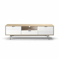 Wooden media console with storage drawers and sleek design 150 x 40 x 50cm