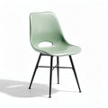 Green plastic chair with metal legs suitable for dining or office use 45 x 50 x 80cm